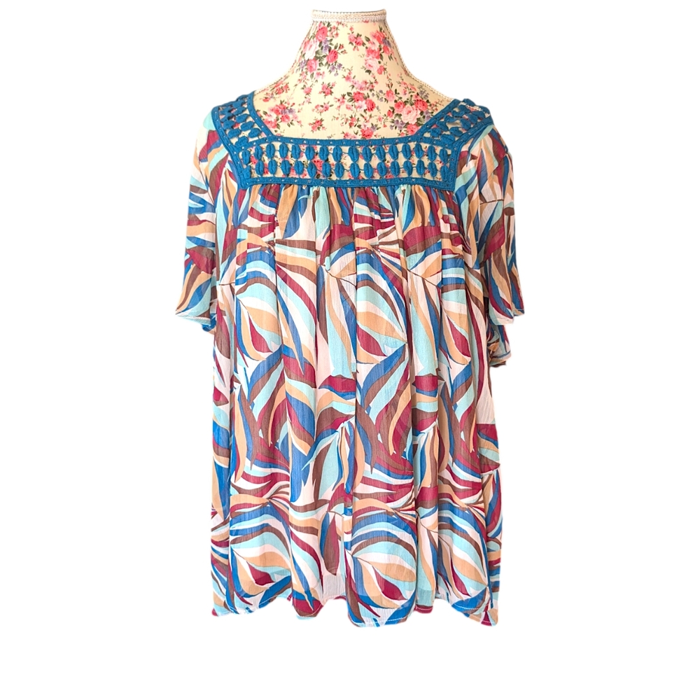 Lane Bryant square neck blouse